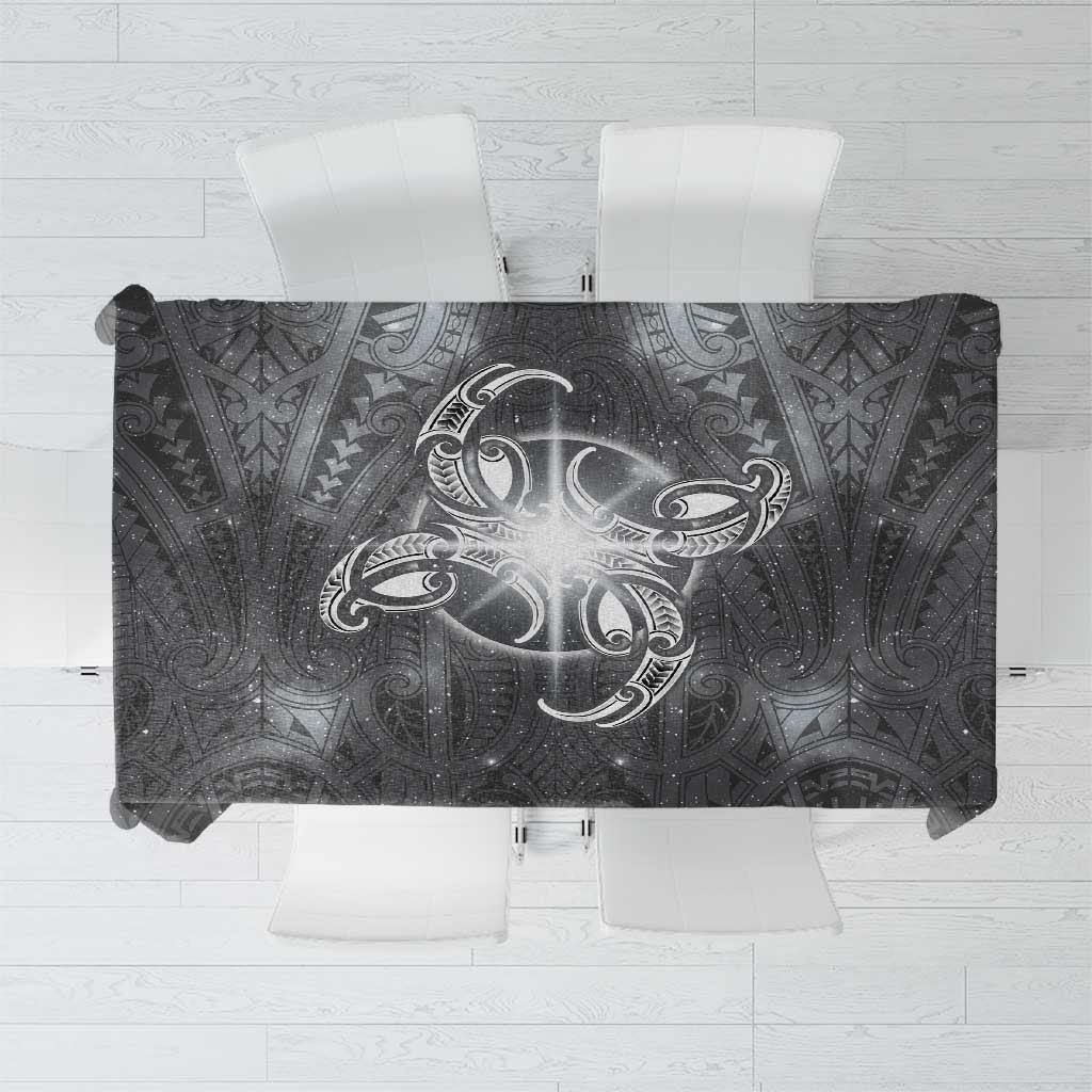 New Zealand Matariki Ururangi Tablecloth Maori Moko Grey Galaxy LT05 Grey - Polynesian Pride