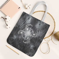 New Zealand Matariki Ururangi Tote Bag Maori Moko Grey Galaxy LT05 White Strap One Size Grey - Polynesian Pride