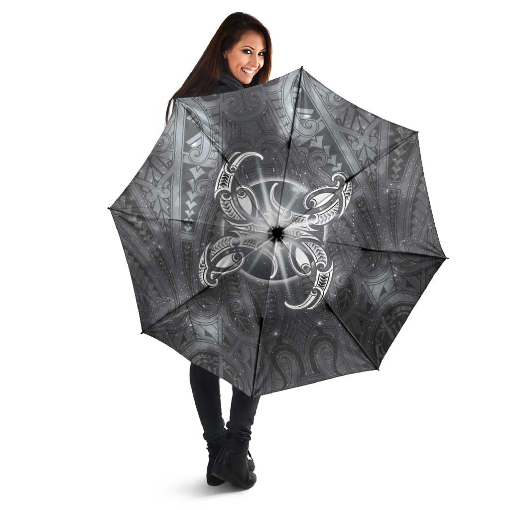 New Zealand Matariki Ururangi Umbrella Maori Moko Grey Galaxy LT05 - Polynesian Pride