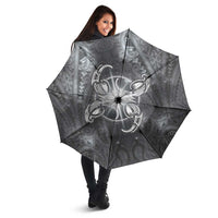 New Zealand Matariki Ururangi Umbrella Maori Moko Grey Galaxy LT05 - Polynesian Pride
