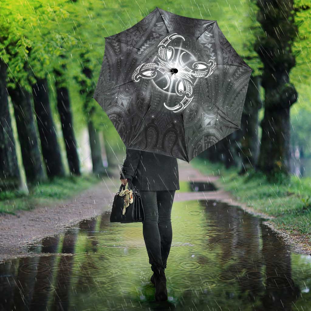 New Zealand Matariki Ururangi Umbrella Maori Moko Grey Galaxy LT05 - Polynesian Pride
