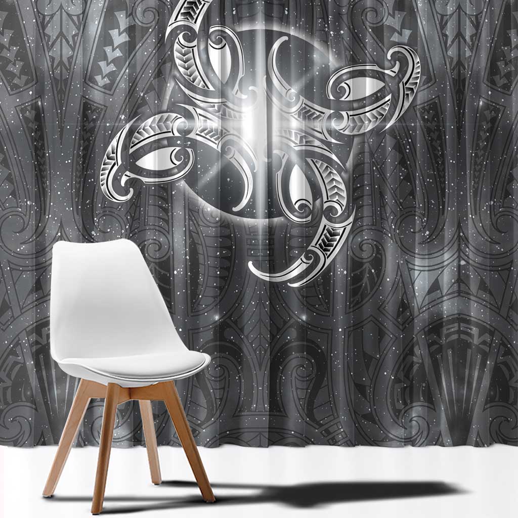 New Zealand Matariki Ururangi Window Curtain Maori Moko Grey Galaxy LT05 - Polynesian Pride
