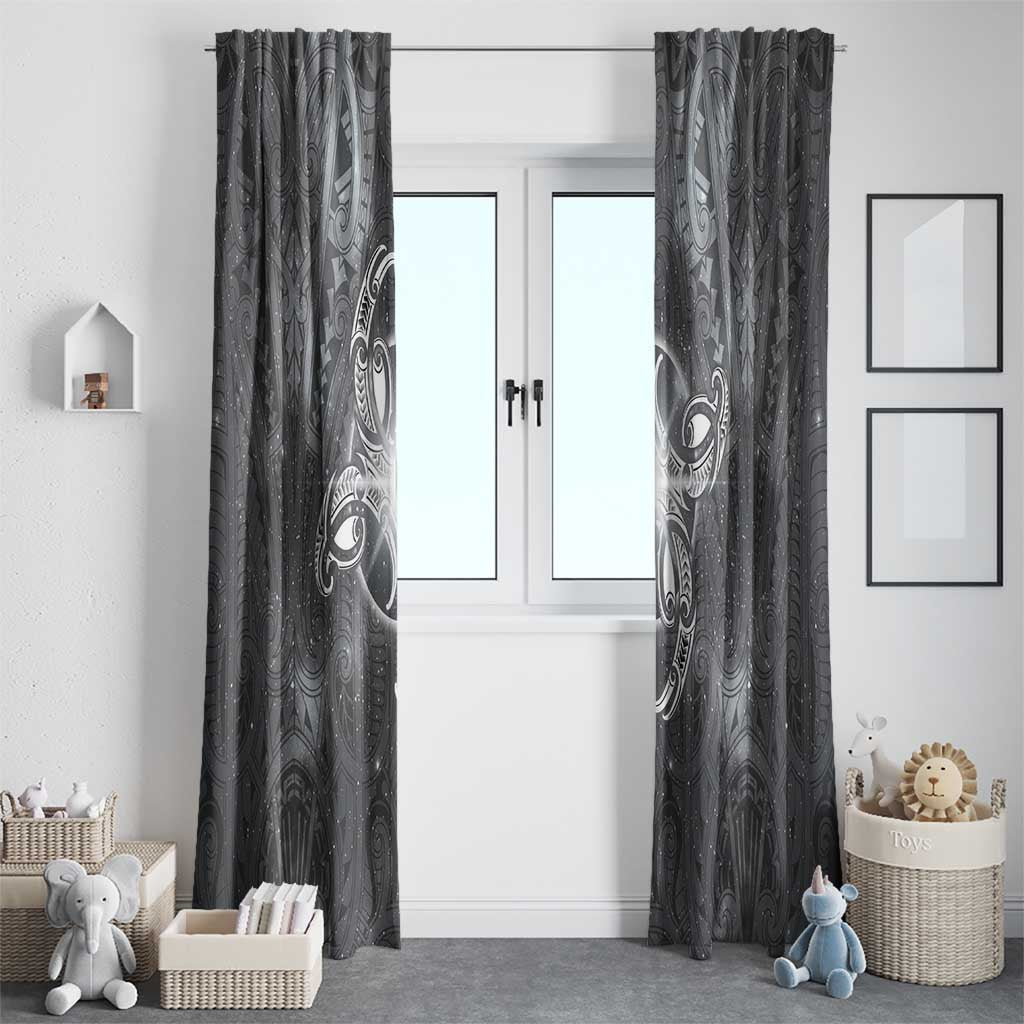 New Zealand Matariki Ururangi Window Curtain Maori Moko Grey Galaxy LT05 - Polynesian Pride