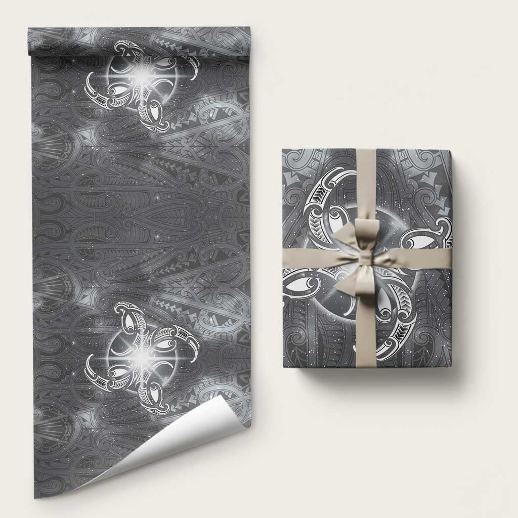 New Zealand Matariki Ururangi Wrapping Paper Maori Moko Grey Galaxy LT05 58" × 23" Grey - Polynesian Pride