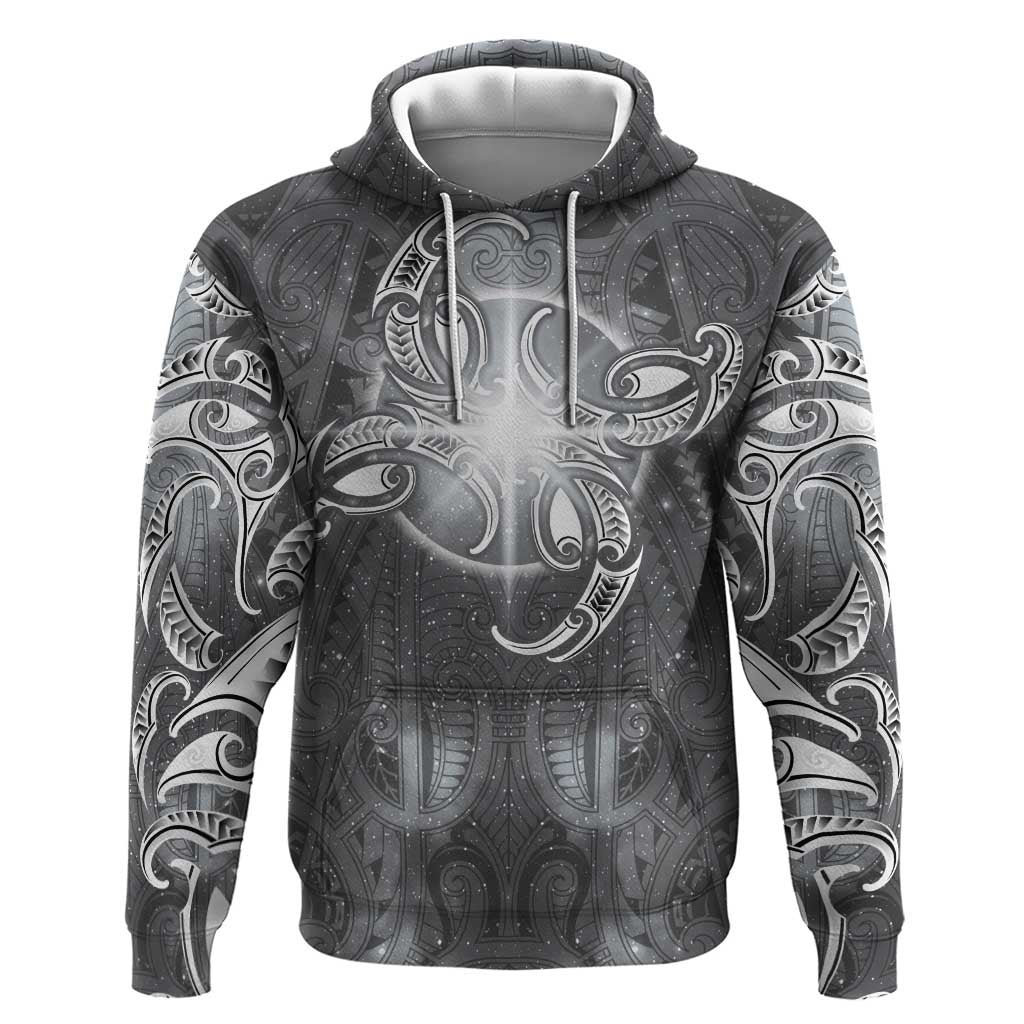 New Zealand Matariki Ururangi Zip Hoodie Maori Moko Grey Galaxy LT05 Pullover Hoodie Grey - Polynesian Pride