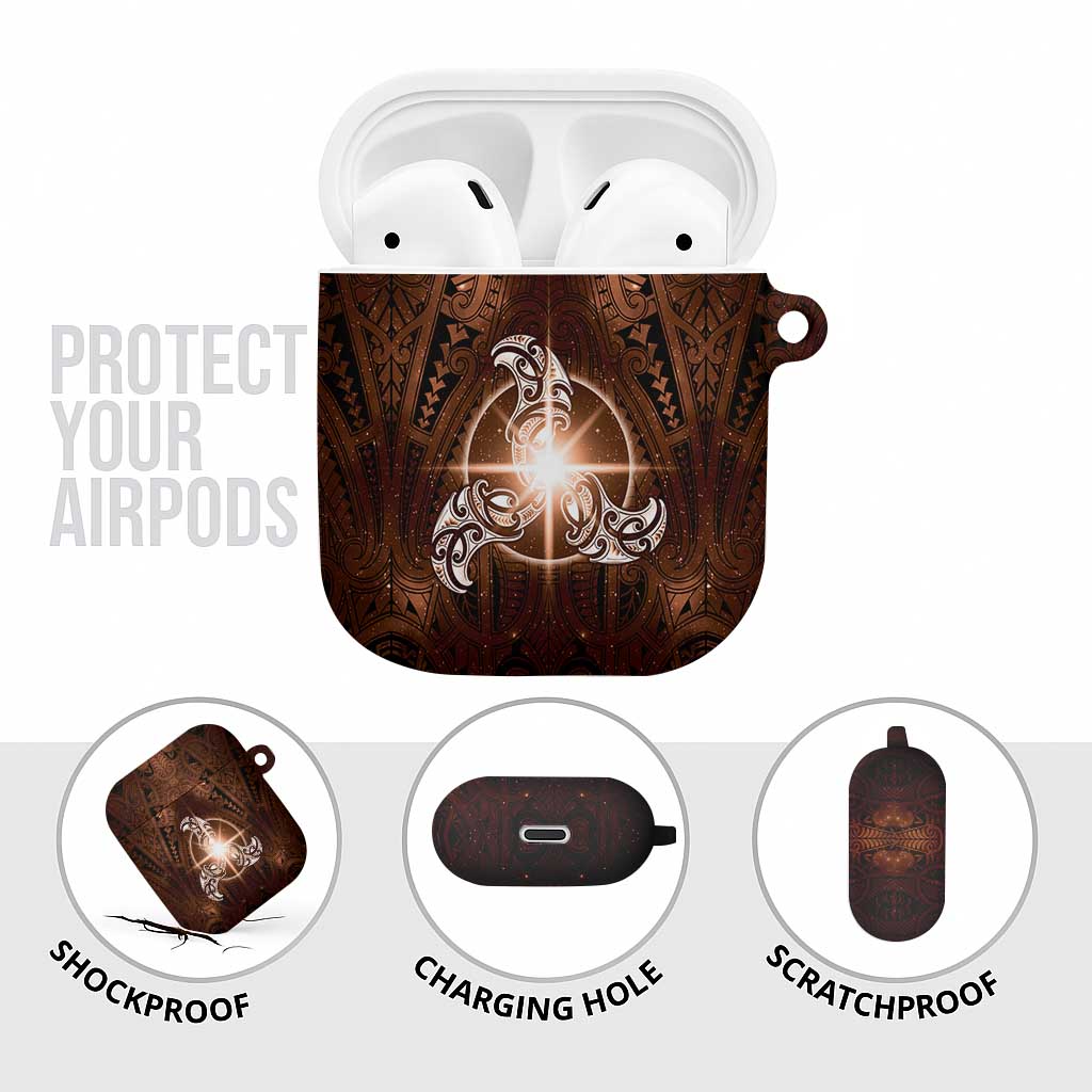 New Zealand Matariki Tupuanuku AirPods Case Maori Moko Brown Galaxy LT05 - Polynesian Pride
