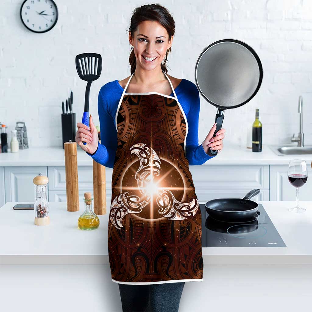 New Zealand Matariki Tupuanuku Apron Maori Moko Brown Galaxy LT05 - Polynesian Pride
