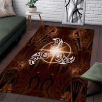 New Zealand Matariki Tupuanuku Area Rug Maori Moko Brown Galaxy LT05 Brown - Polynesian Pride