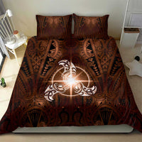 New Zealand Matariki Tupuanuku Bedding Set Maori Moko Brown Galaxy LT05 - Polynesian Pride