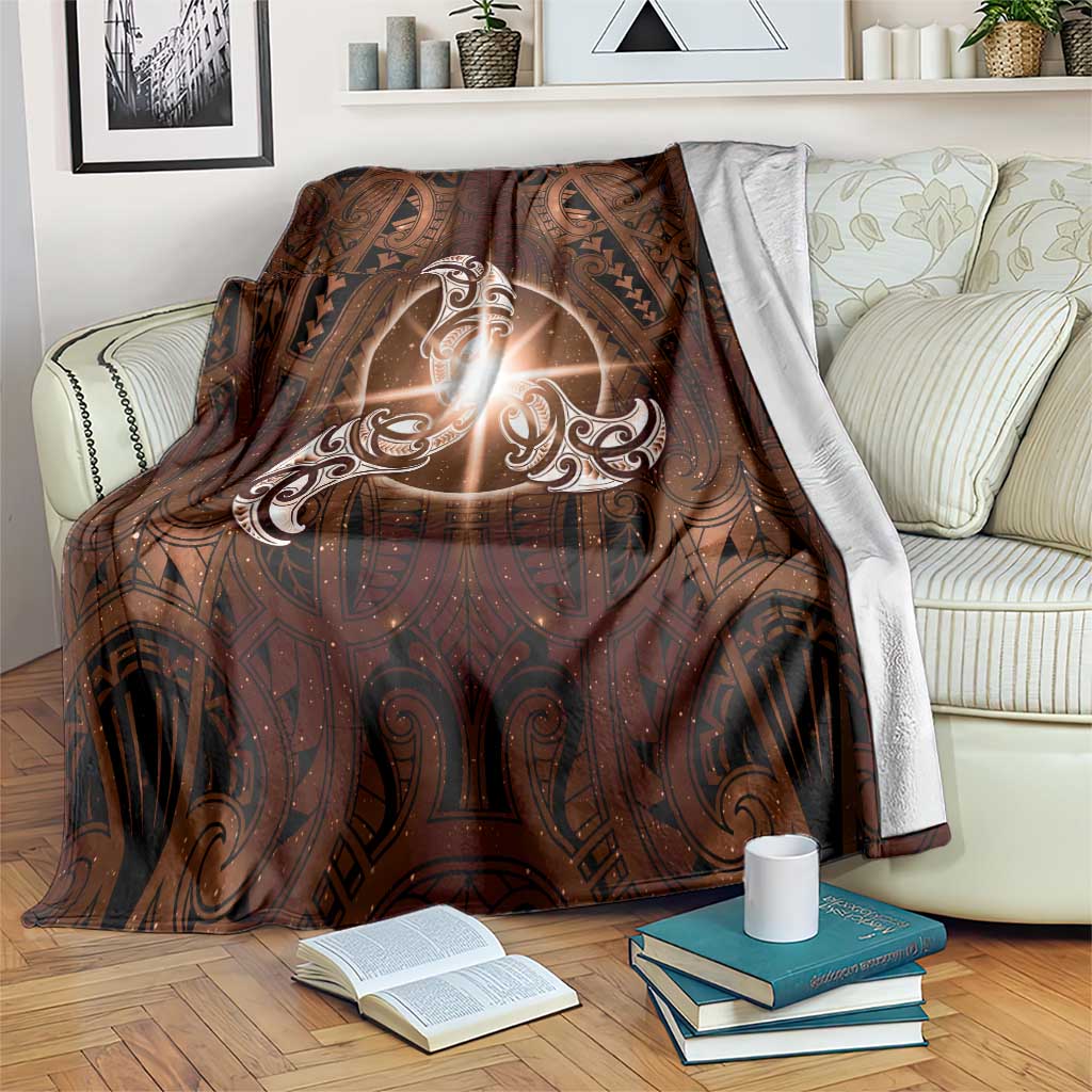 New Zealand Matariki Tupuanuku Blanket Maori Moko Brown Galaxy