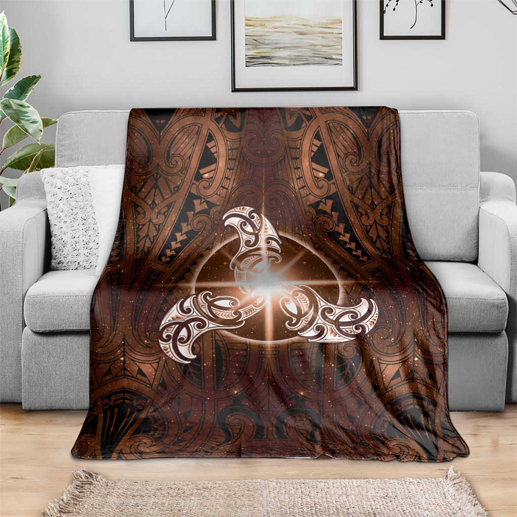 New Zealand Matariki Tupuanuku Blanket Maori Moko Brown Galaxy