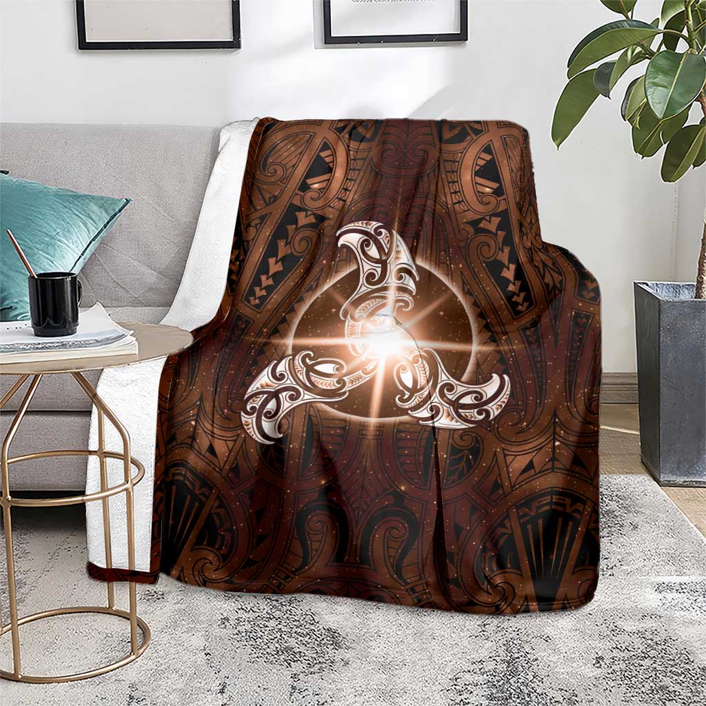 New Zealand Matariki Tupuanuku Blanket Maori Moko Brown Galaxy