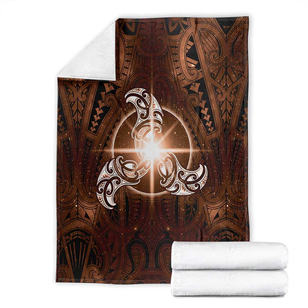 New Zealand Matariki Tupuanuku Blanket Maori Moko Brown Galaxy