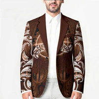 New Zealand Matariki Tupuanuku Blazer Maori Moko Brown Galaxy LT05 - Polynesian Pride