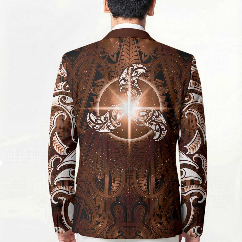 New Zealand Matariki Tupuanuku Blazer Maori Moko Brown Galaxy LT05 - Polynesian Pride
