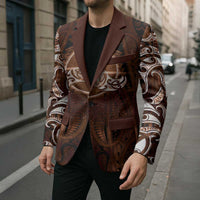 New Zealand Matariki Tupuanuku Blazer Maori Moko Brown Galaxy LT05 - Polynesian Pride