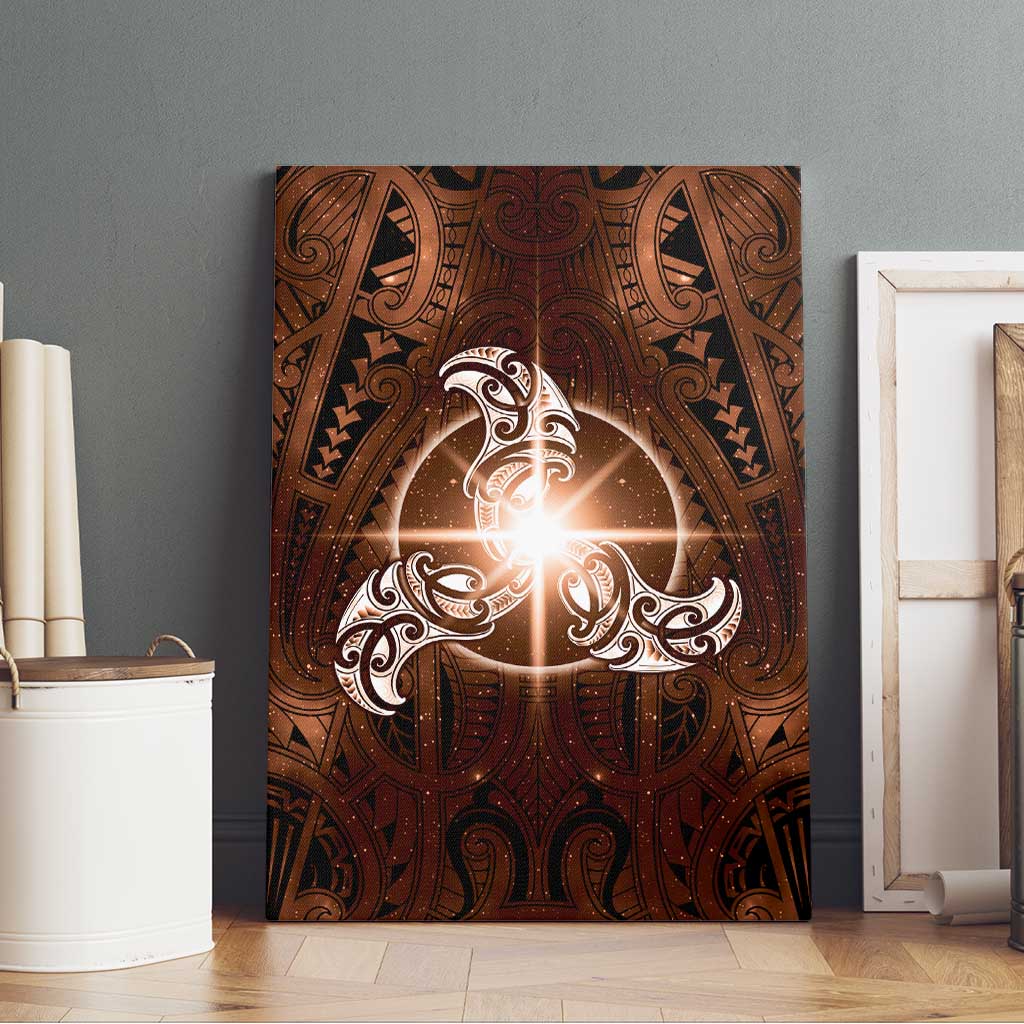 New Zealand Matariki Tupuanuku Canvas Wall Art Maori Moko Brown Galaxy LT05 - Polynesian Pride