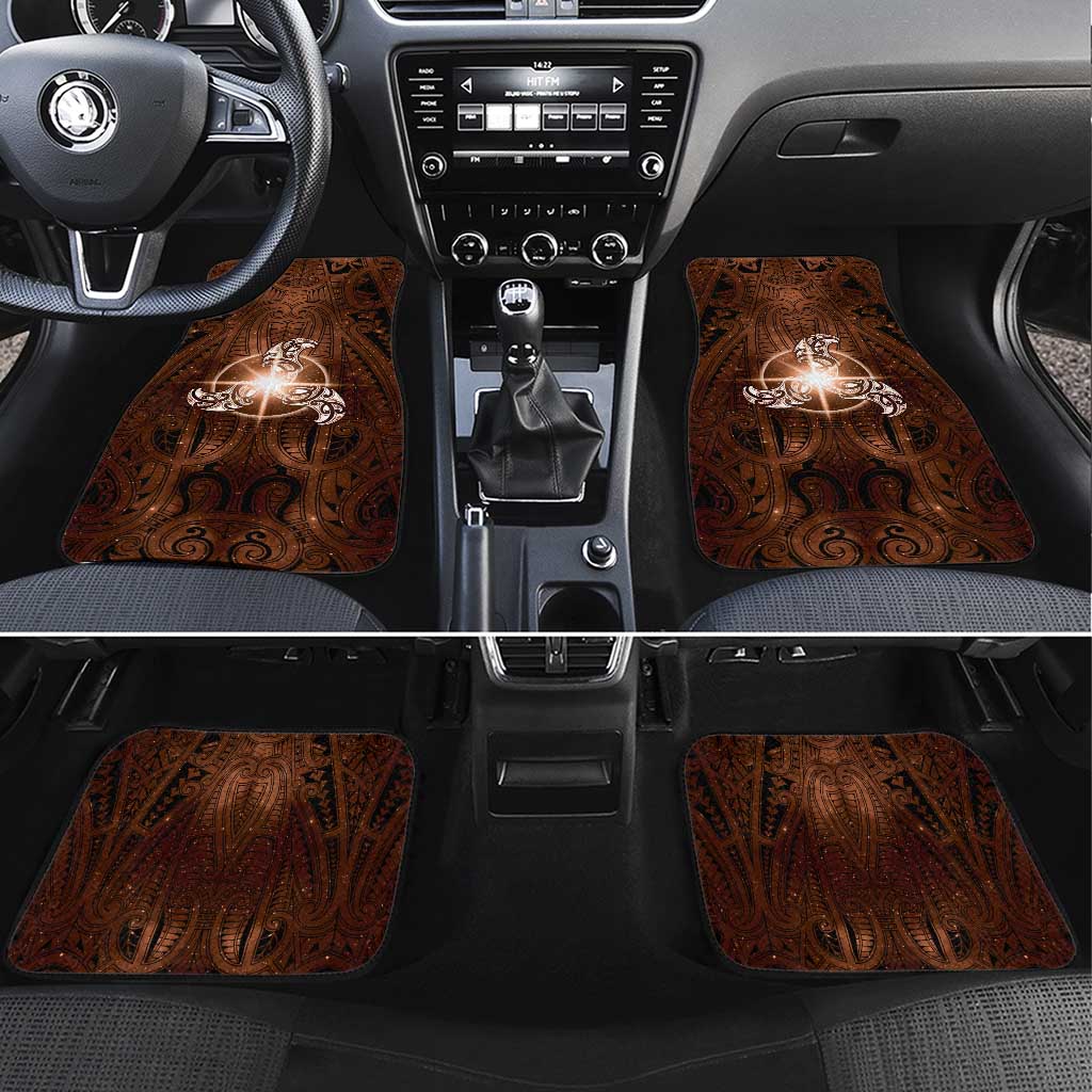 New Zealand Matariki Tupuanuku Car Mats Maori Moko Brown Galaxy LT05 Set 4pcs Brown - Polynesian Pride