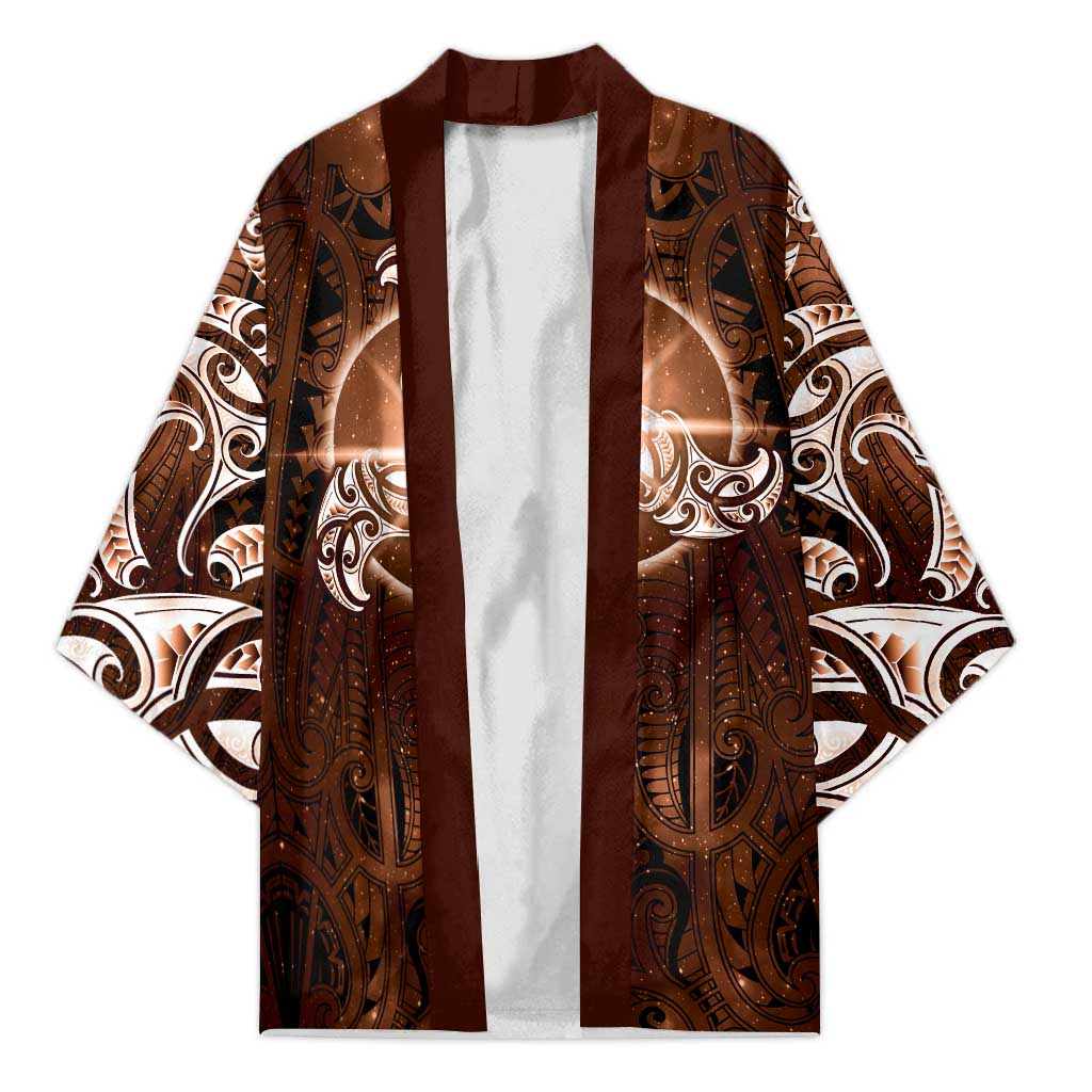 New Zealand Matariki Tupuanuku Kimono Maori Moko Brown Galaxy