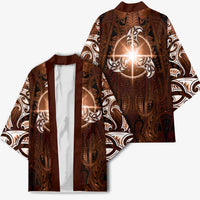 New Zealand Matariki Tupuanuku Kimono Maori Moko Brown Galaxy