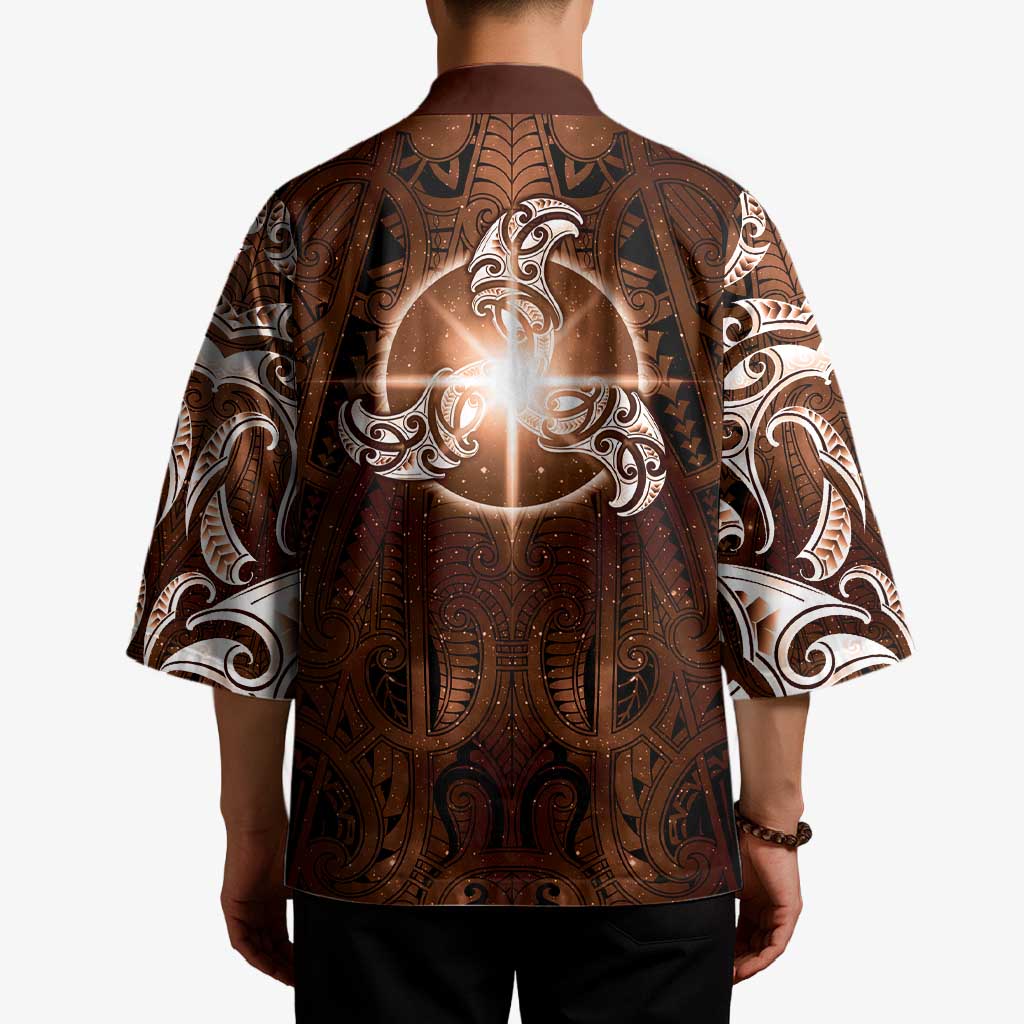 New Zealand Matariki Tupuanuku Kimono Maori Moko Brown Galaxy