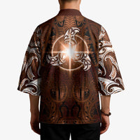 New Zealand Matariki Tupuanuku Kimono Maori Moko Brown Galaxy