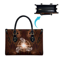 New Zealand Matariki Tupuanuku Leather Bag Maori Moko Brown Galaxy LT05 - Polynesian Pride