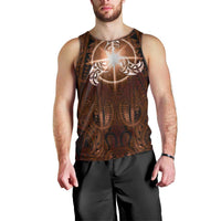 New Zealand Matariki Tupuanuku Men Tank Top Maori Moko Brown Galaxy LT05 - Polynesian Pride