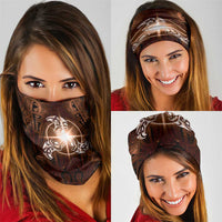 New Zealand Matariki Tupuanuku Neck Gaiter Maori Moko Brown Galaxy