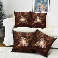 New Zealand Matariki Tupuanuku Pillow Cover Maori Moko Brown Galaxy LT05 - Polynesian Pride