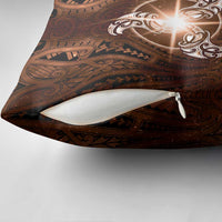New Zealand Matariki Tupuanuku Pillow Cover Maori Moko Brown Galaxy LT05 - Polynesian Pride