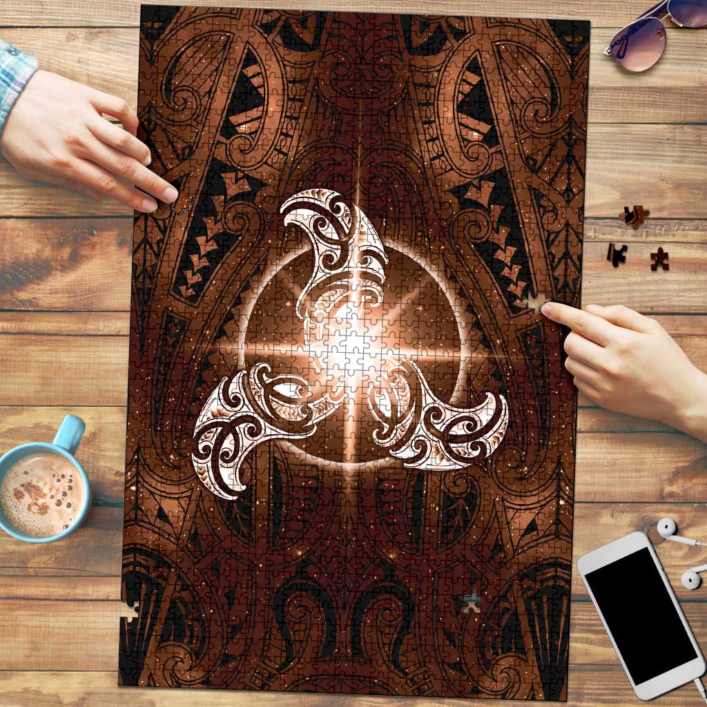 New Zealand Matariki Tupuanuku Puzzle Maori Moko Brown Galaxy