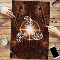 New Zealand Matariki Tupuanuku Puzzle Maori Moko Brown Galaxy LT05 Brown - Polynesian Pride