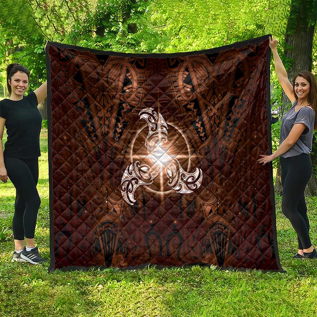 New Zealand Matariki Tupuanuku Quilt Maori Moko Brown Galaxy LT05 - Polynesian Pride