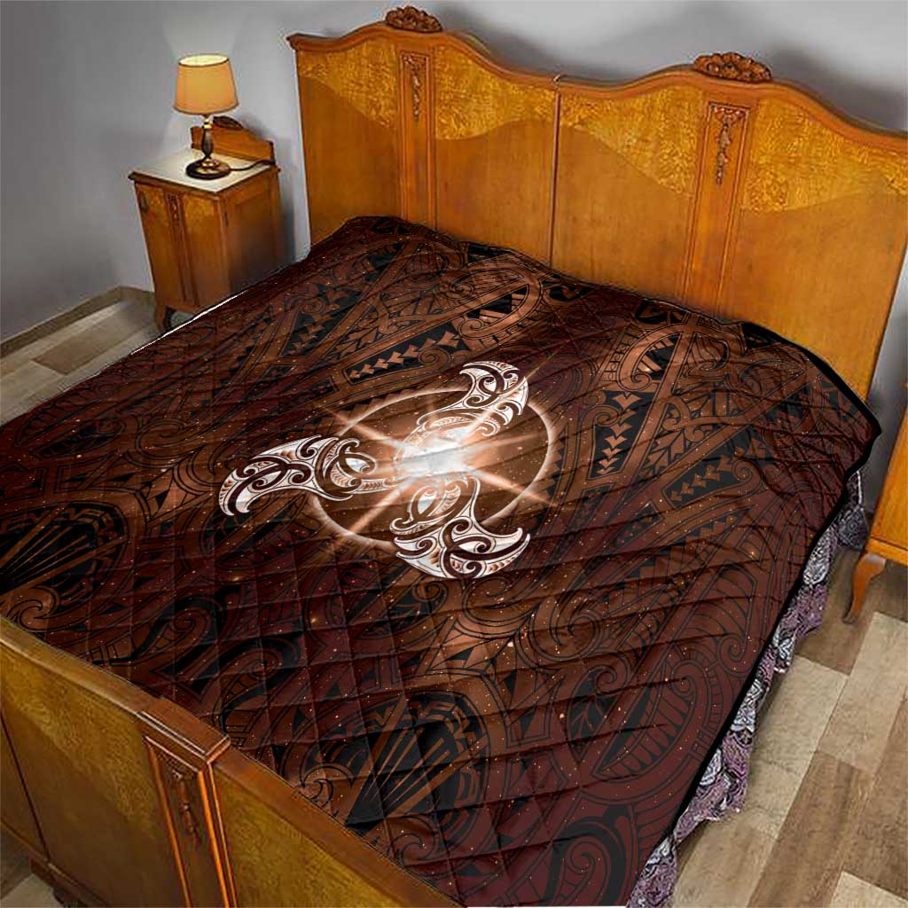 New Zealand Matariki Tupuanuku Quilt Maori Moko Brown Galaxy LT05 - Polynesian Pride