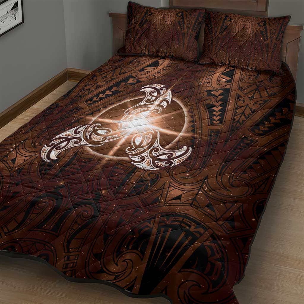 New Zealand Matariki Tupuanuku Quilt Bed Set Maori Moko Brown Galaxy LT05 - Polynesian Pride