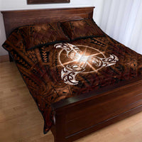 New Zealand Matariki Tupuanuku Quilt Bed Set Maori Moko Brown Galaxy LT05 - Polynesian Pride