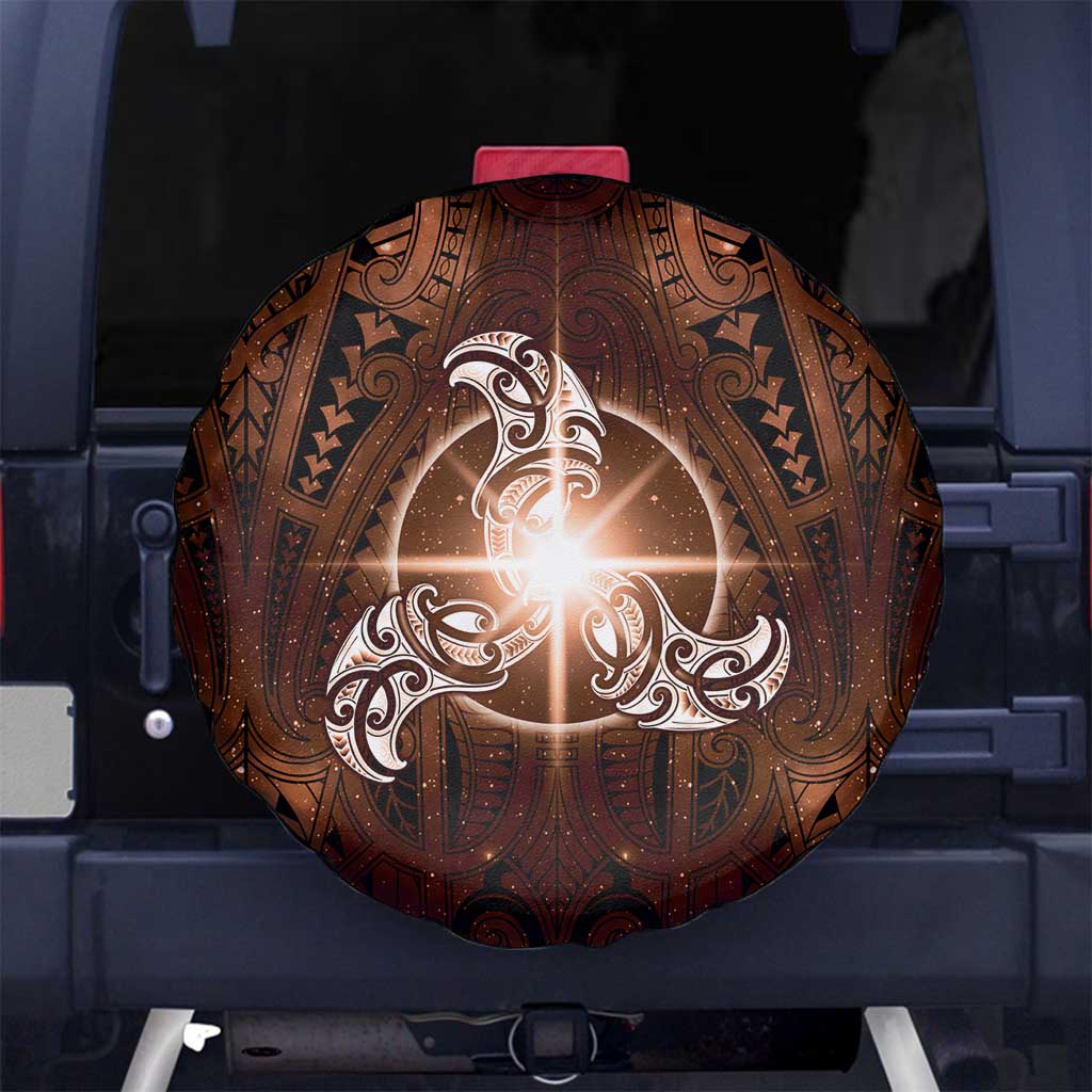 New Zealand Matariki Tupuanuku Spare Tire Cover Maori Moko Brown Galaxy