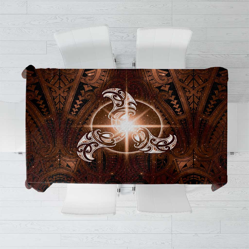 New Zealand Matariki Tupuanuku Tablecloth Maori Moko Brown Galaxy