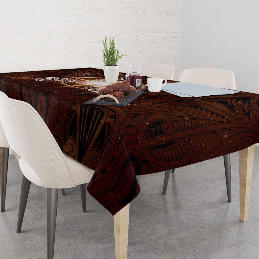 New Zealand Matariki Tupuanuku Tablecloth Maori Moko Brown Galaxy
