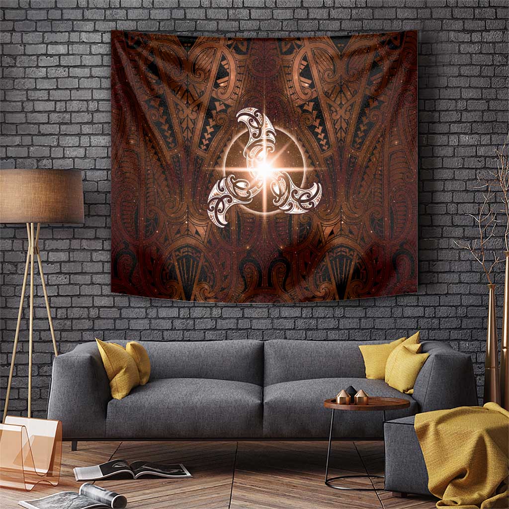 New Zealand Matariki Tupuanuku Tapestry Maori Moko Brown Galaxy