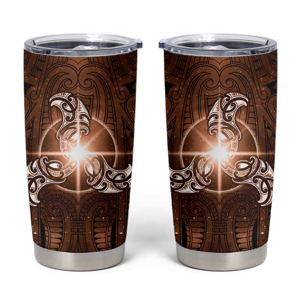New Zealand Matariki Tupuanuku Tumbler Cup Maori Moko Brown Galaxy