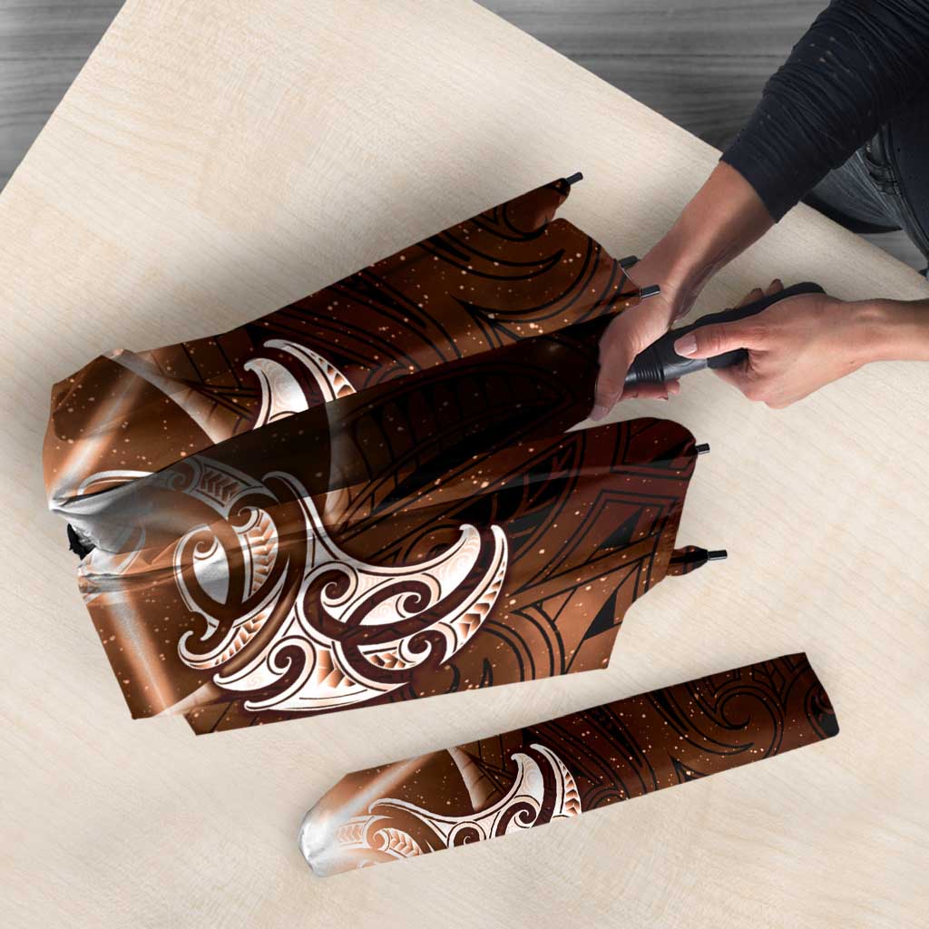 New Zealand Matariki Tupuanuku Umbrella Maori Moko Brown Galaxy LT05 - Polynesian Pride