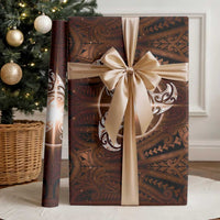 New Zealand Matariki Tupuanuku Wrapping Paper Maori Moko Brown Galaxy