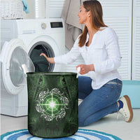 New Zealand Matariki Tupuarangi Laundry Basket Maori Moko Green Galaxy LT05 - Polynesian Pride