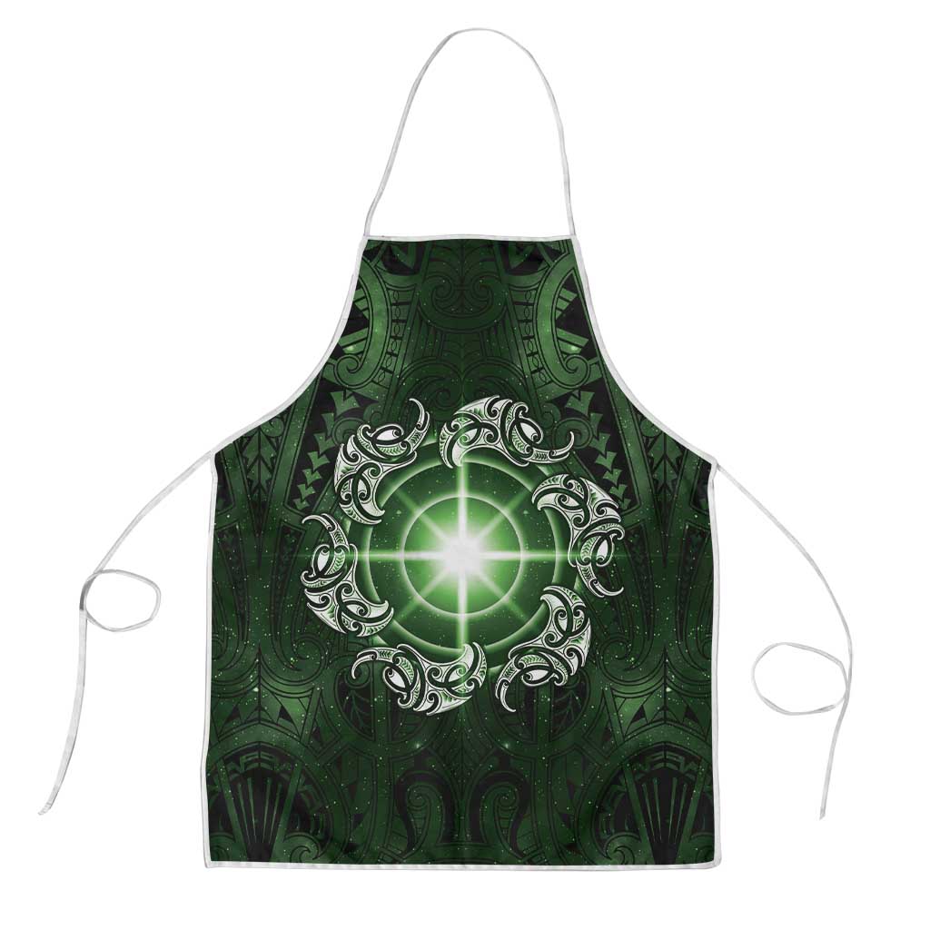 New Zealand Matariki Tupuarangi Apron Maori Moko Green Galaxy LT05 Green - Polynesian Pride