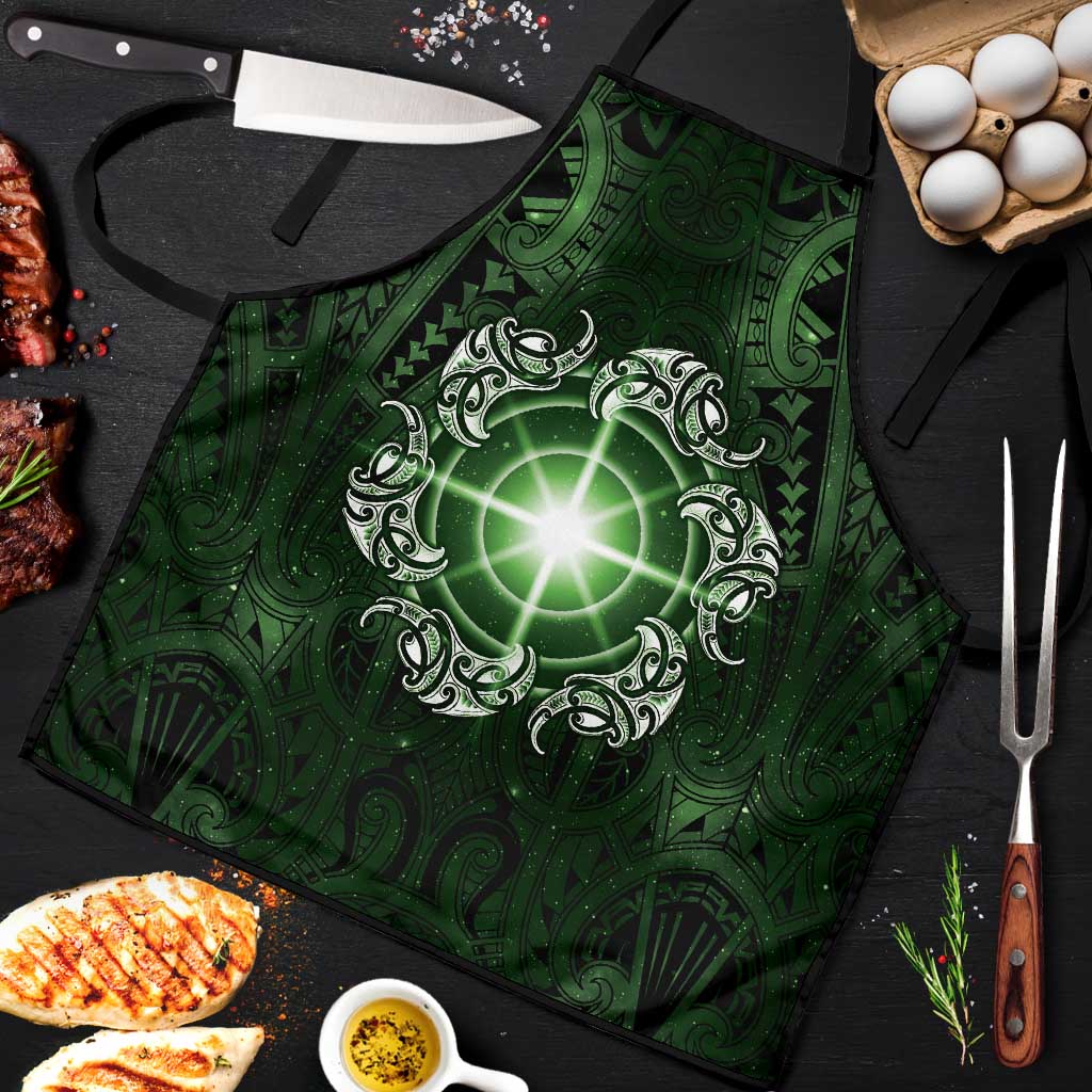 New Zealand Matariki Tupuarangi Apron Maori Moko Green Galaxy LT05 Green - Polynesian Pride