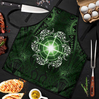 New Zealand Matariki Tupuarangi Apron Maori Moko Green Galaxy LT05 Green - Polynesian Pride