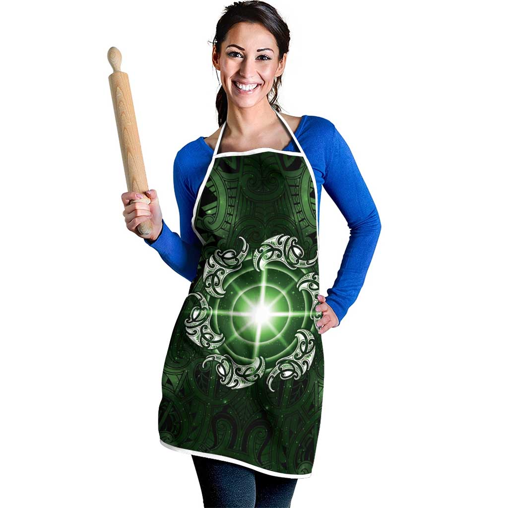 New Zealand Matariki Tupuarangi Apron Maori Moko Green Galaxy LT05 - Polynesian Pride