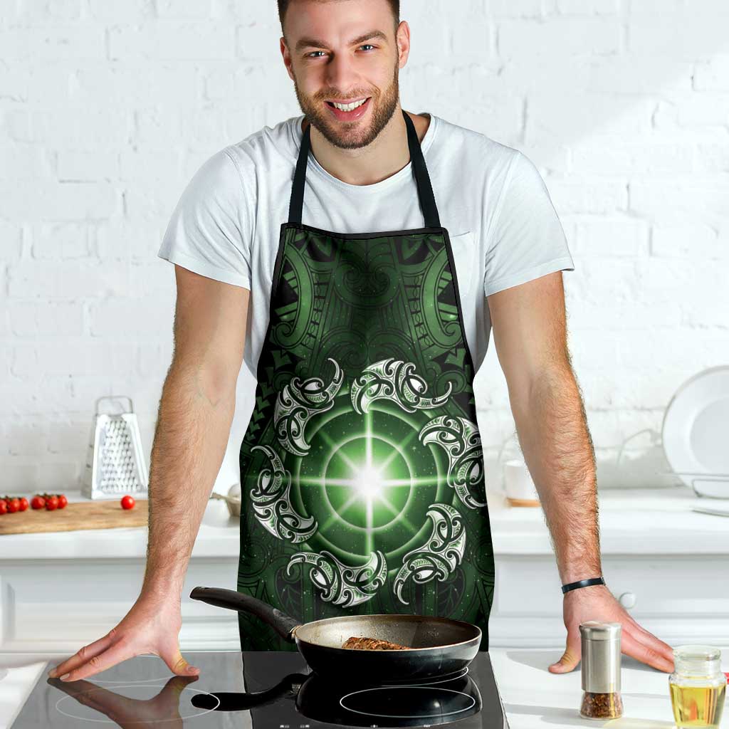 New Zealand Matariki Tupuarangi Apron Maori Moko Green Galaxy LT05 - Polynesian Pride